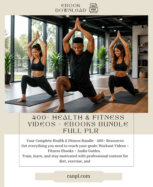 400+ Health & Fitness Videos, Ebooks & Audio Guides Bundle | Full PLR | Instant Download