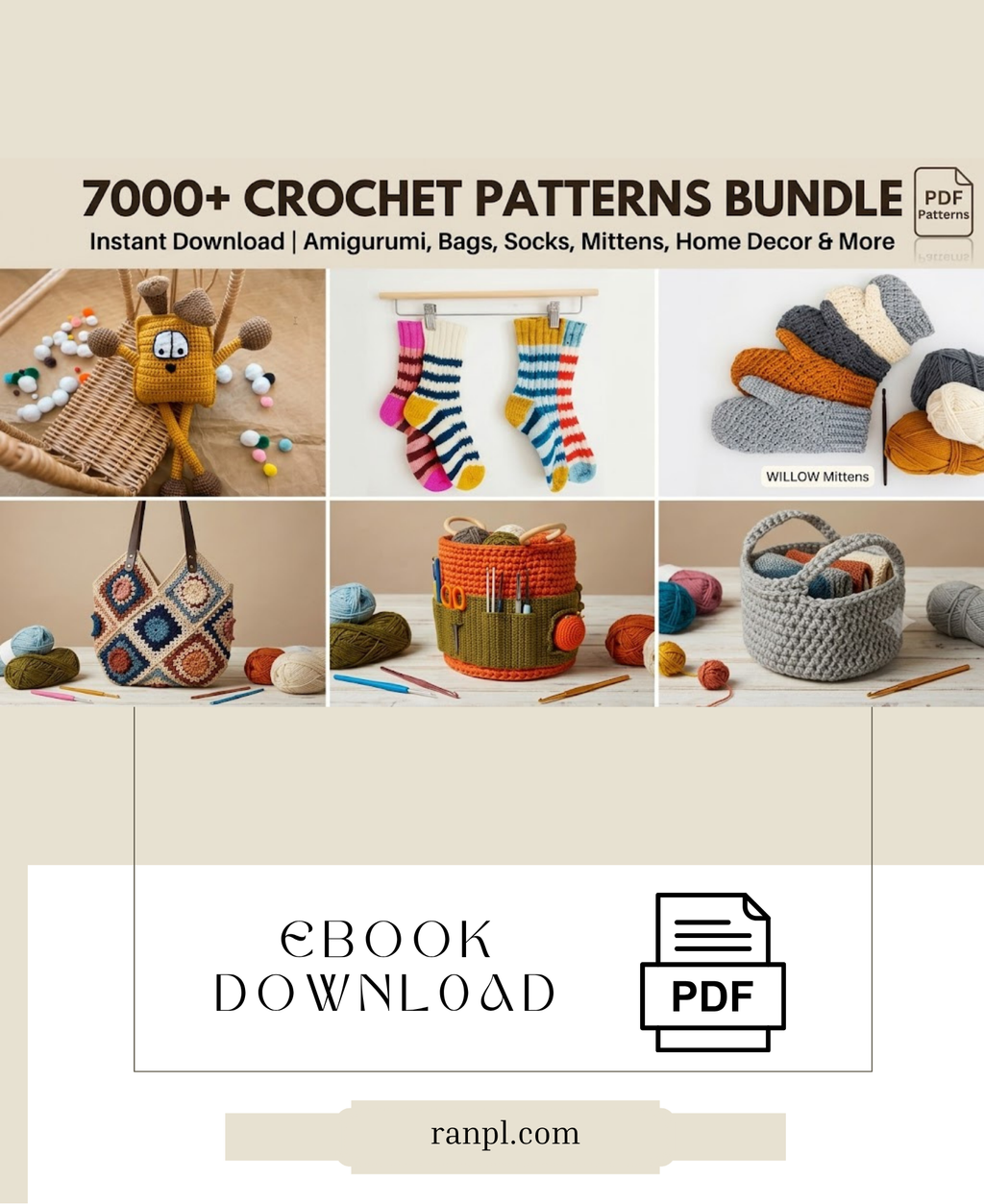 7000+ Crochet Patterns Bundle | Amigurumi, Blankets, Bags & More | Instant PDF Download