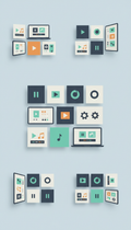 UI Icon Set with Multinational Themes