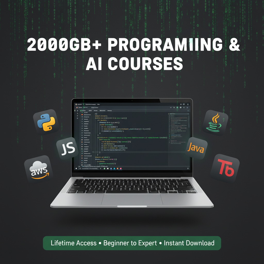 2000GB+ Ultimate Programming & AI Courses Bundle